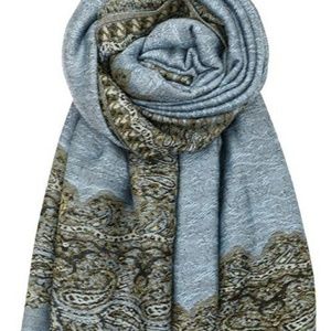Achillea Elegant Reversible Paisley Border Scarf
